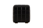 Carlo Black Leather Ottoman